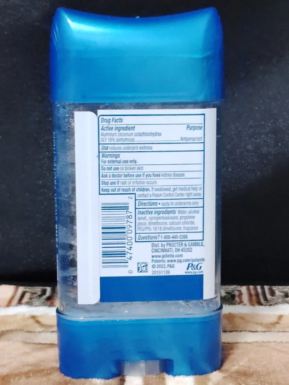 Gillette Clear Gel Power Rush Antiperspirant Deodorant 3.8oz